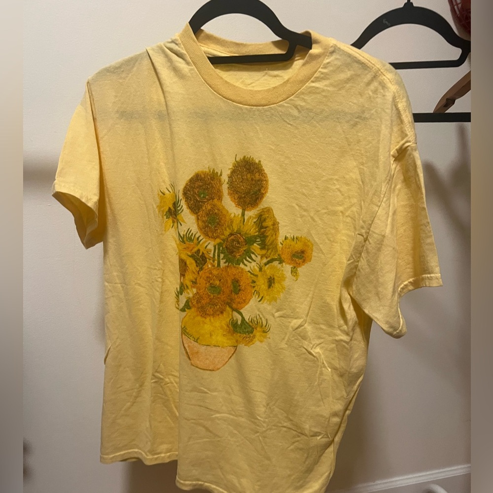 Yellow T-Shirt with Sunflower Print
